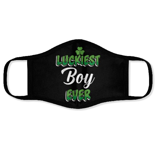 St. Patrick's Day saying Luckiest Boy ever Face Masks