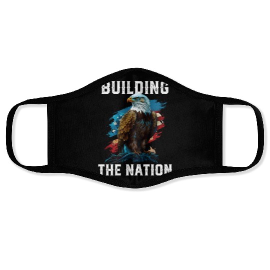 Building the Nation American Bald Eagle America Face Masks
