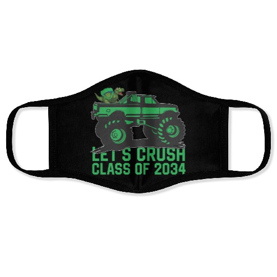 Lets crush class of 2034 dark green vehicle sketch Face Masks