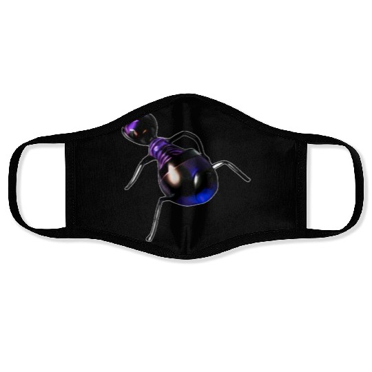 purple robot ant Face Masks