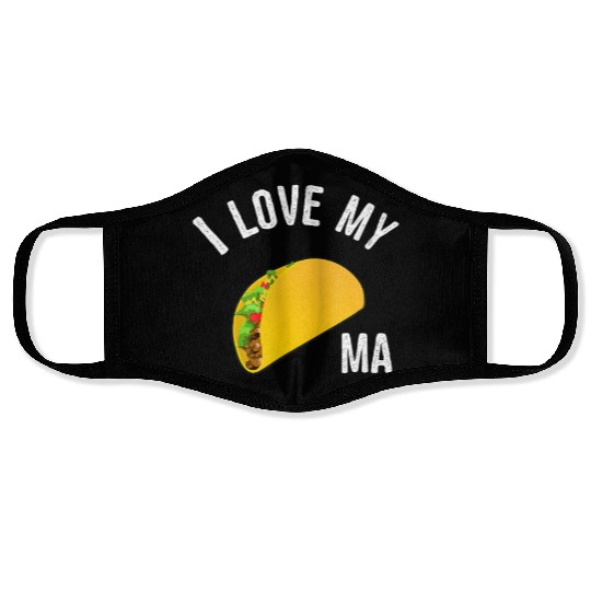 Funny Taco Truck Face Masks I Love My