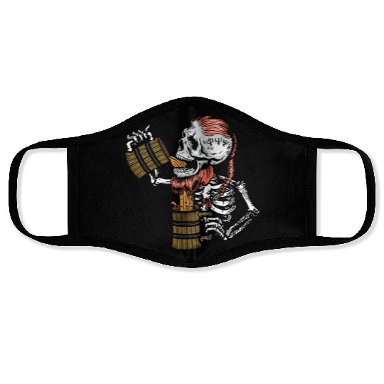 Drunk Viking Skeleton - Beer Face Masks