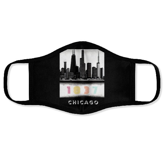 Chicago Skyline Face Masks