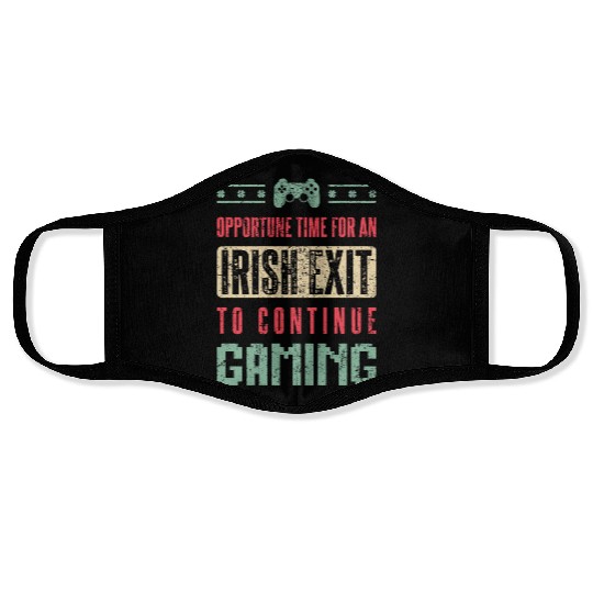Irish Exit To Continue Gaming Gift Saint Patrick Face Masks
