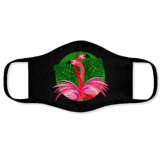 Flamingo Birds Love Hug Face Masks