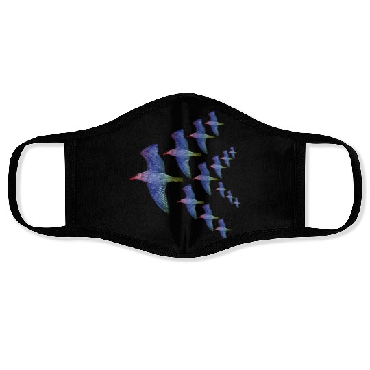 Flying Birds Face Masks