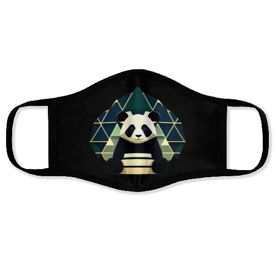 Panda Geometry Triangles Face Masks