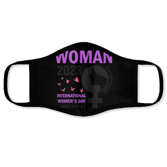 International Women's Day Embrace Equity 8 March Face Masks