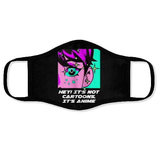 Its Not Cartoons Its Anime Funny Japanese Humor Ja Face Masks