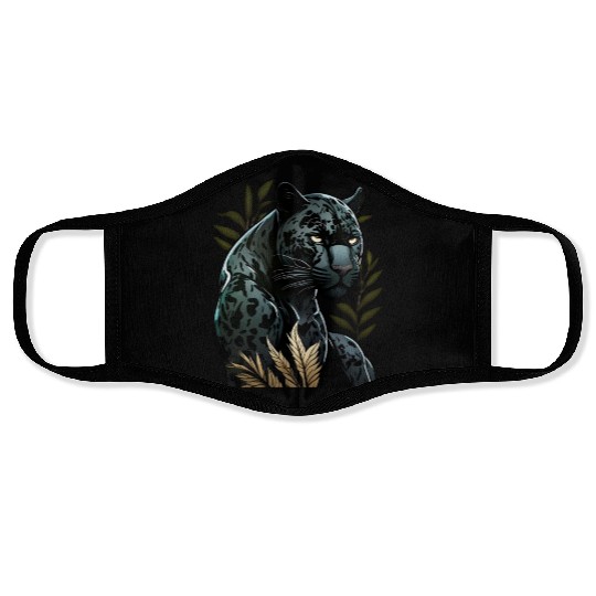 The power of the black panther Face Masks