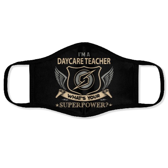 Daycare Teacher Face Masks - Superpower Job Gift Item