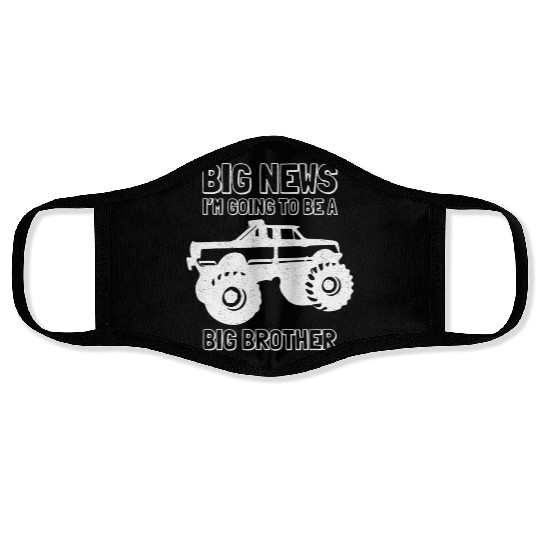 Going To Be A Big Brother Monster Truck Toddler Gi Face Masks
