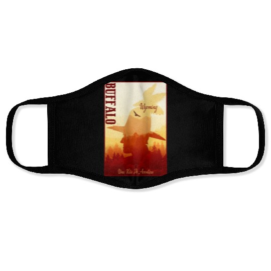 Buffalo Wyoming wild west town Face Masks