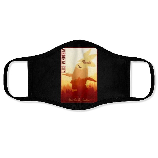 Virginia city Nevada wild west town Face Masks