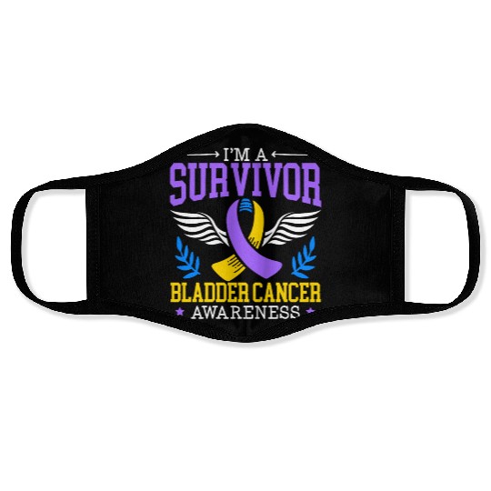 Bladder Cancer Survivor Bladder Cancer Awareness Face Masks