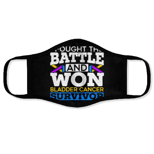 Fought The Battle And Won Bladder Cancer Survivor Face Masks