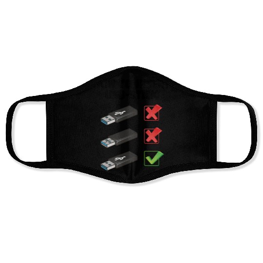 How To Insert USB Stick Funny Programmer Meme Face Masks