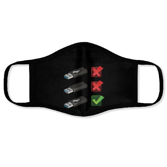 How To Insert USB Stick Funny Programmer Meme Face Masks