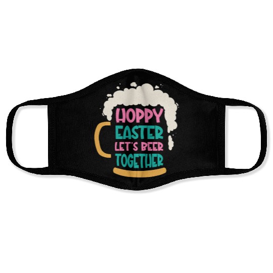 Easter Bunnies Beer Drinking Holiday Rabbit Face Masks