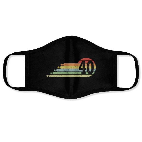40th Birthday Retro Vintage 40 Years Men Women Face Masks