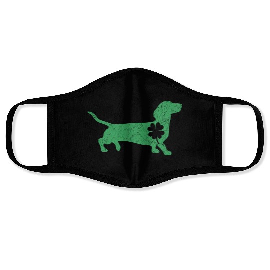 Dachshund Dog Shamrock St. Patrick's Day Face Masks
