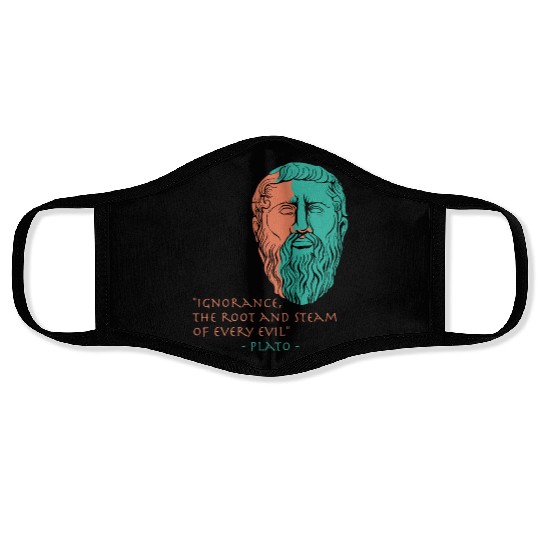 Plato Stoic Philosophy Quote Face Masks