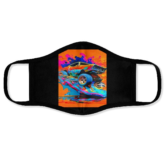 Car Muscle Car Vintage Retro muscle car Face Masks