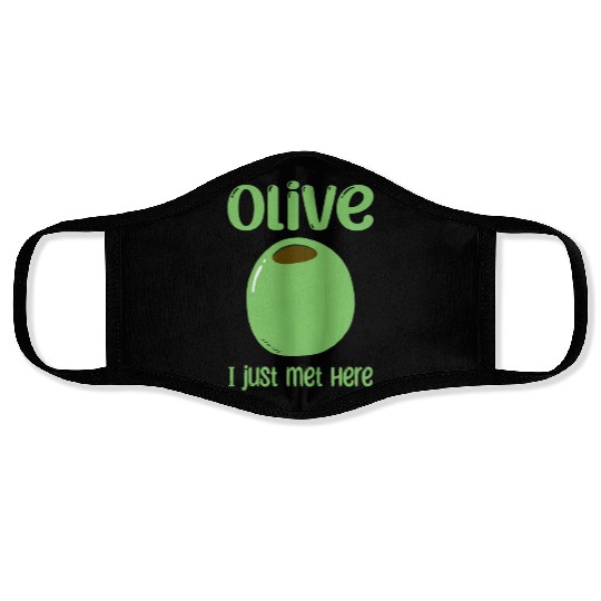 Green Olive Lover Quote Face Masks