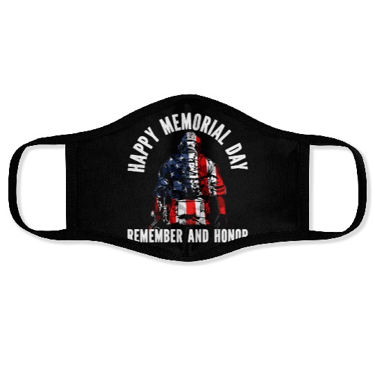 Patriotic Veteran USA Flag American Memorial Day Face Masks