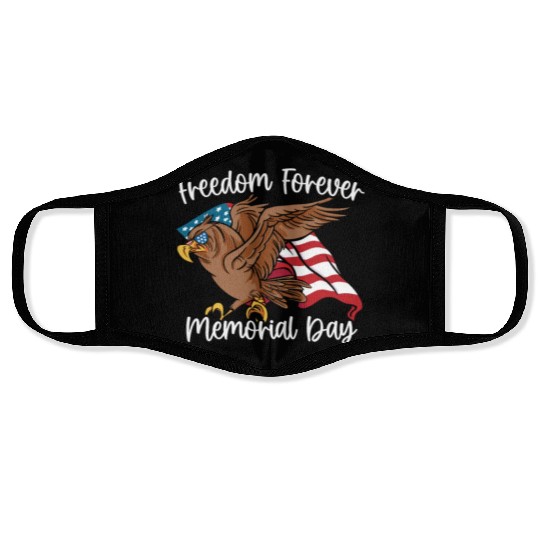 Patriotic Veteran USA Flag American Memorial Day Face Masks