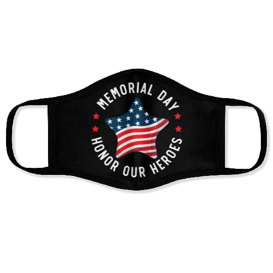 Patriotic Veteran USA Flag American Memorial Day Face Masks