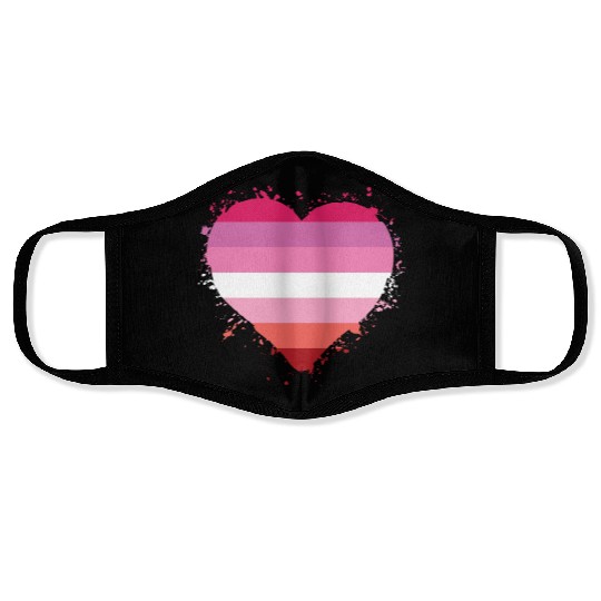 Pride LGBTQ heart Face Masks