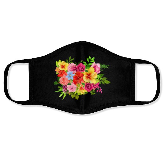 summer flowers Face Masks