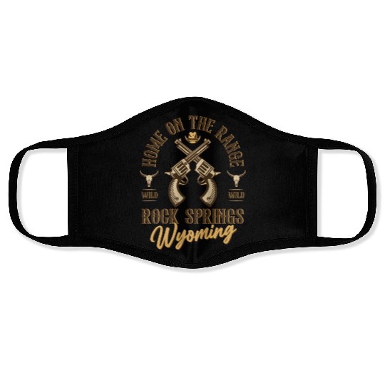 RockSprings Wyoming wild west town Face Masks