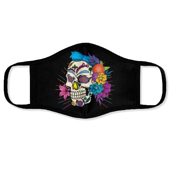 Floral Dia De Los Muertos LGBTQ LGBT Pride Month Face Masks