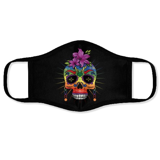 Flower Dia De Los Muertos LGBTQ LGBT Pride Month Face Masks