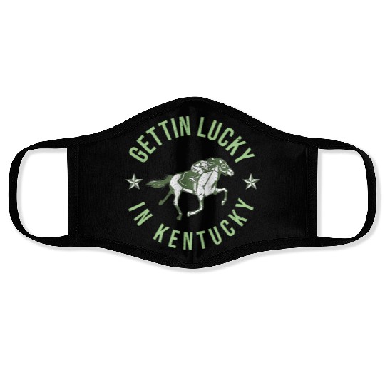 Funny Derby Vintage Getting Lucky In Kentucky Hor Face Masks