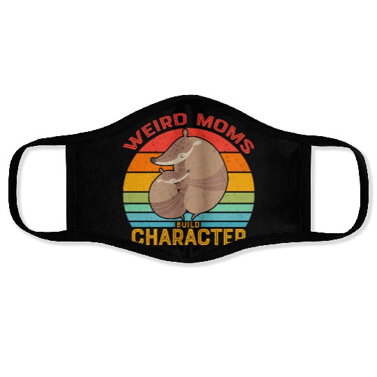 Vintage Weird Moms Build Character Armadillo Face Masks