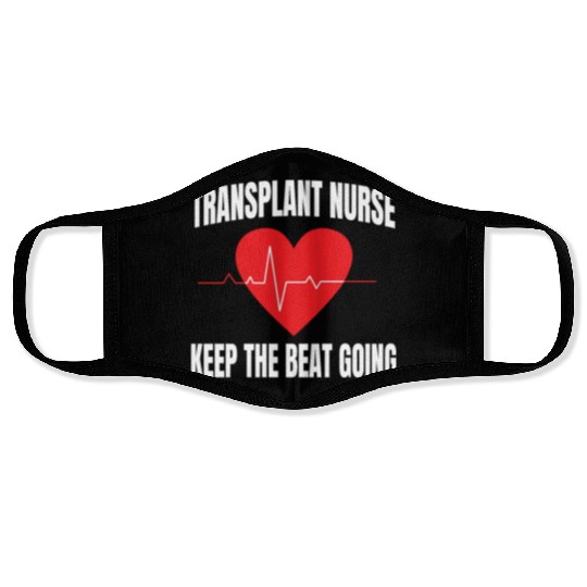 Funny Transplant Nurse Heartbeat Face Masks