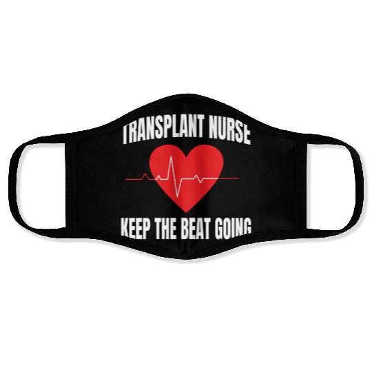 Funny Transplant Nurse Heartbeat Face Masks
