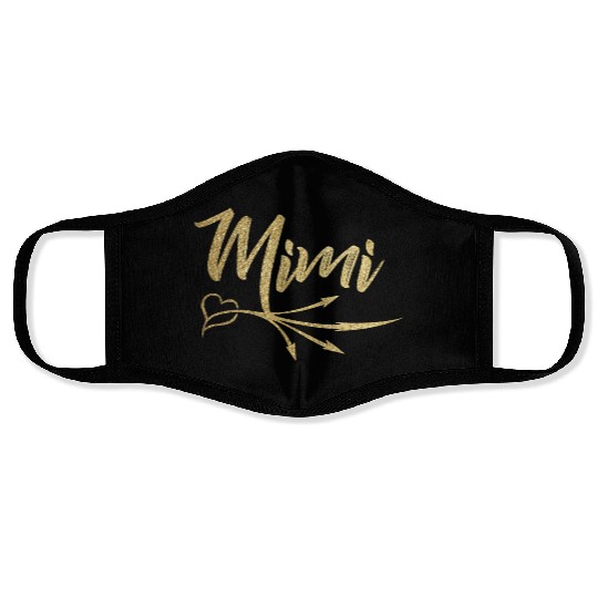 Gold Arrow Heart Mimi Face Masks