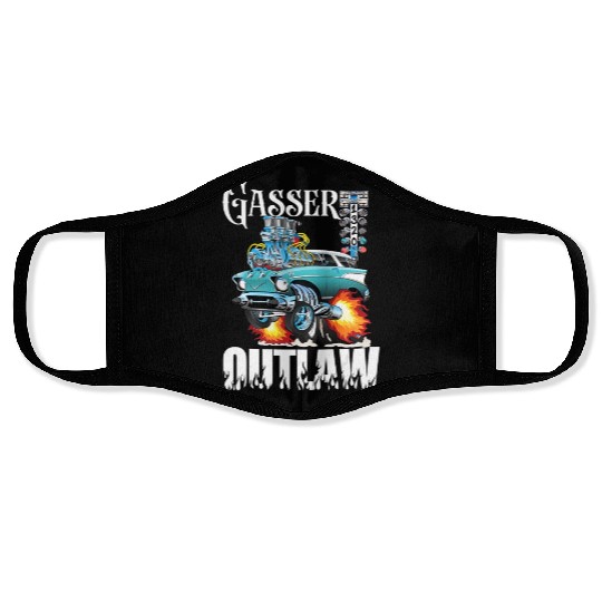 Gasser Outlaw Class Vintage Drag Racing Race Car Face Masks