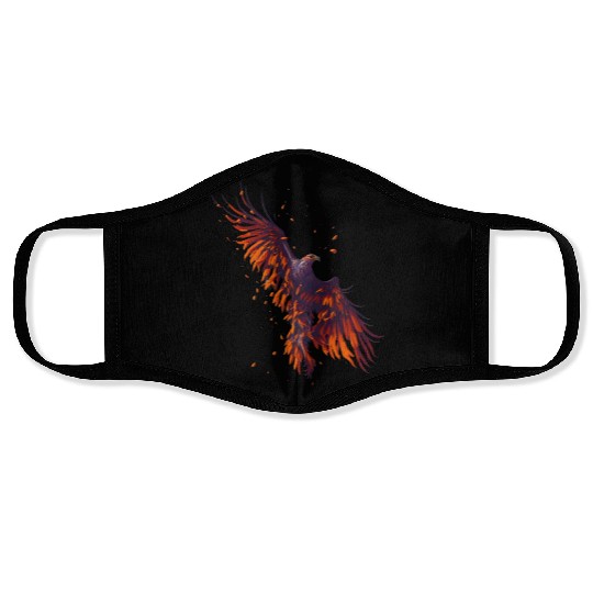 Hawk flying Face Masks