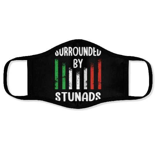 Surrounded By Stunads Italian Pride Italy Flag Face Masks