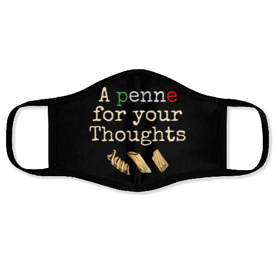 A Penne For Your Thought Italian Italy Flag Pasta Face Masks
