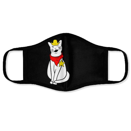 meowdy cat partner Face Masks