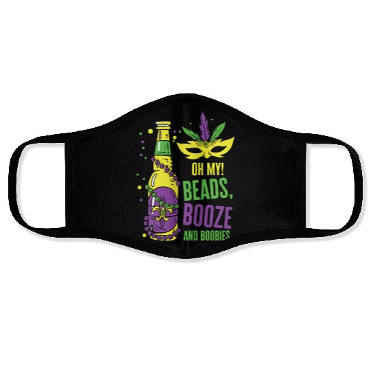 Mardi Gras Carnival Mask Beer Beads Boobies Face Masks