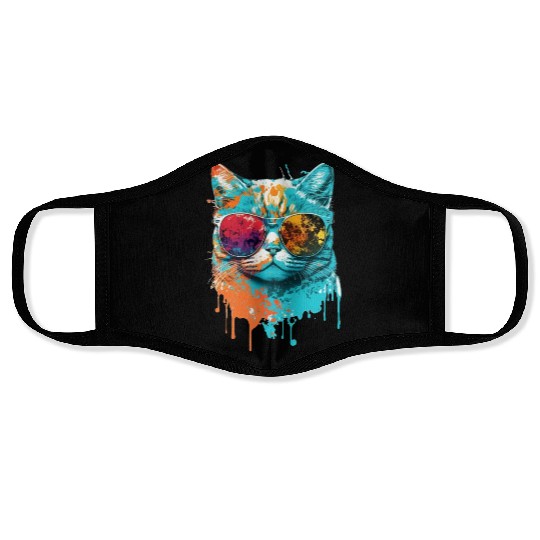 Sunglass Cat Face Masks