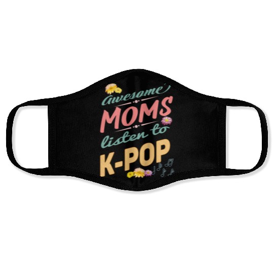awesome moms listen to KPOP - flowers and retro Face Masks