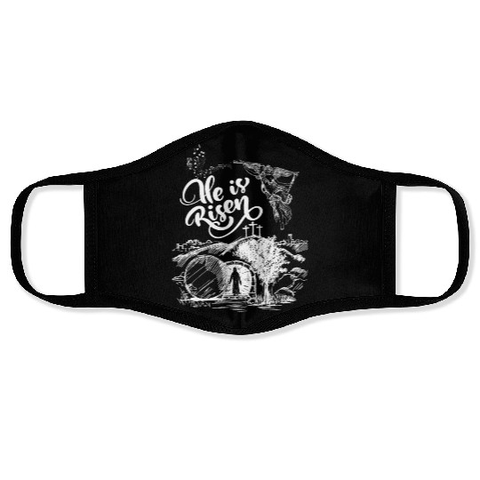 He Is Risen- White Drawing Angel HD Face Masks